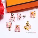 Replica Hermes Clic Clac H Earring - Pink Enamel
